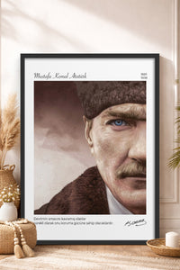HOMEPACK Ahşap Çerçeveli Tablo Çerçeveli Poster Sanatsal Modern Duvar Dekoru ATA-13