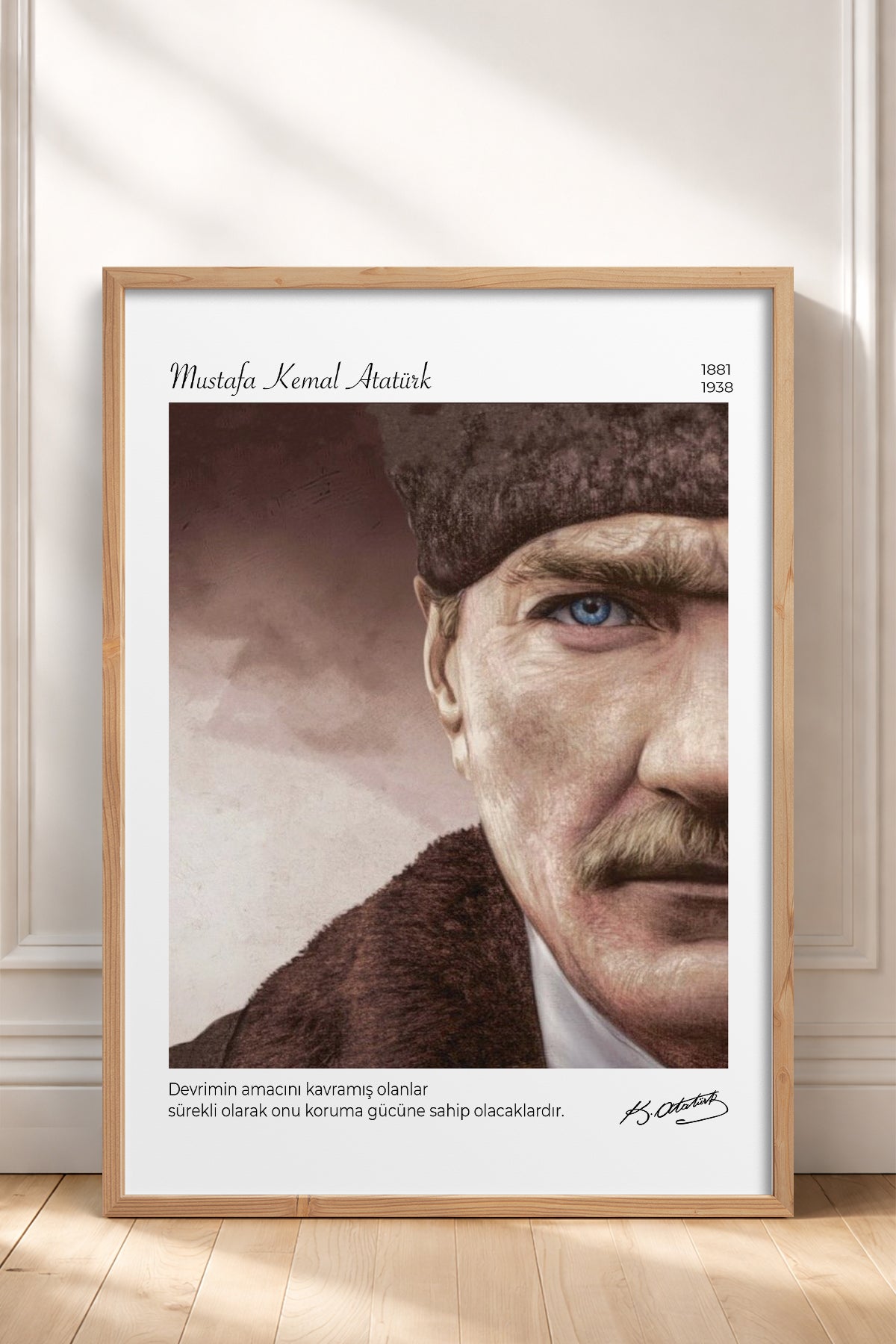 HOMEPACK Ahşap Çerçeveli Tablo Çerçeveli Poster Sanatsal Modern Duvar Dekoru ATA-13