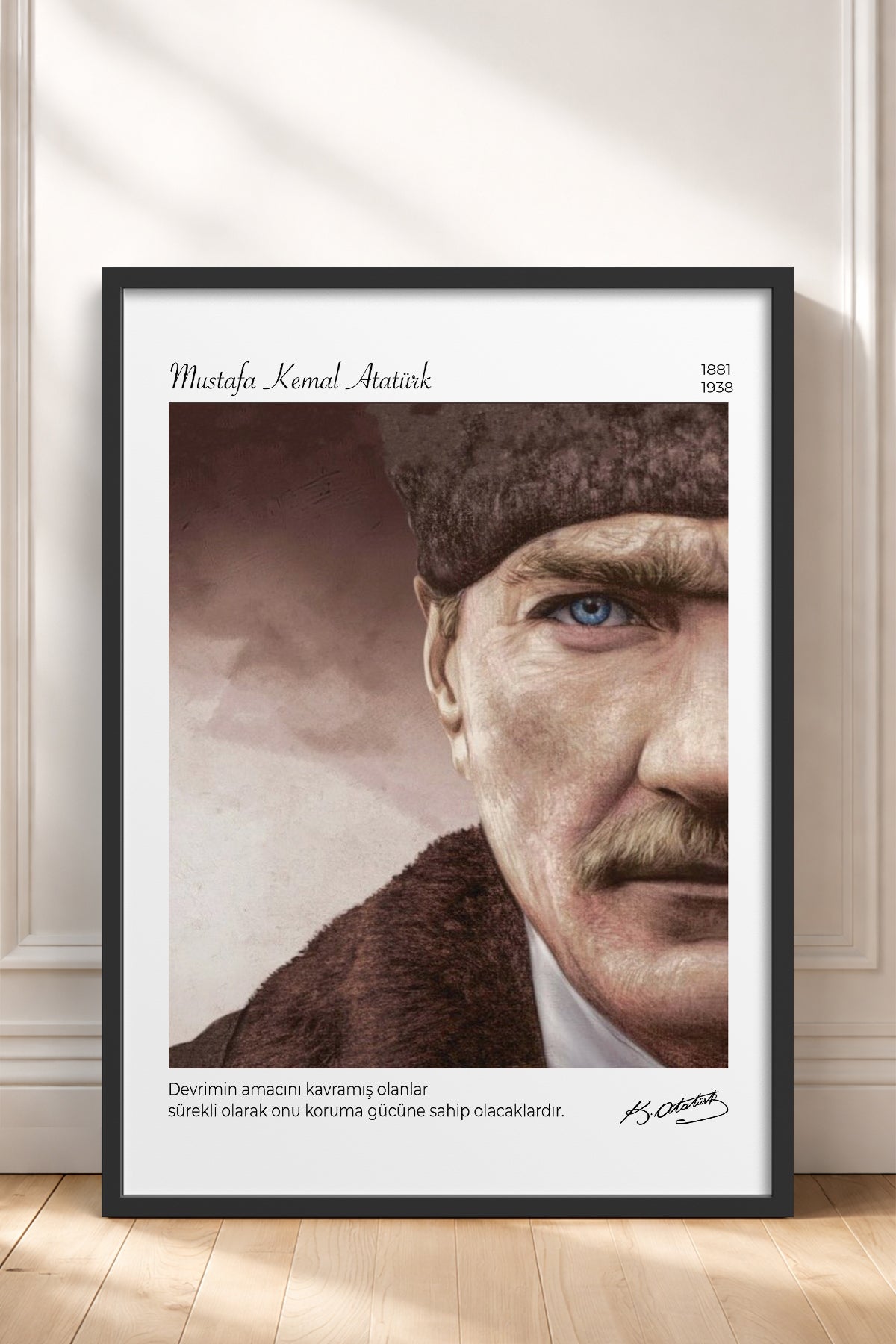 HOMEPACK Ahşap Çerçeveli Tablo Çerçeveli Poster Sanatsal Modern Duvar Dekoru ATA-13
