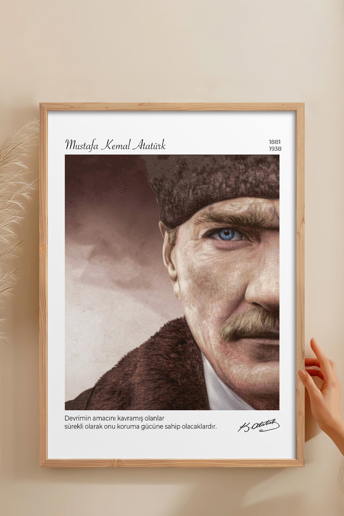 HOMEPACK Ahşap Çerçeveli Tablo Çerçeveli Poster Sanatsal Modern Duvar Dekoru ATA-13