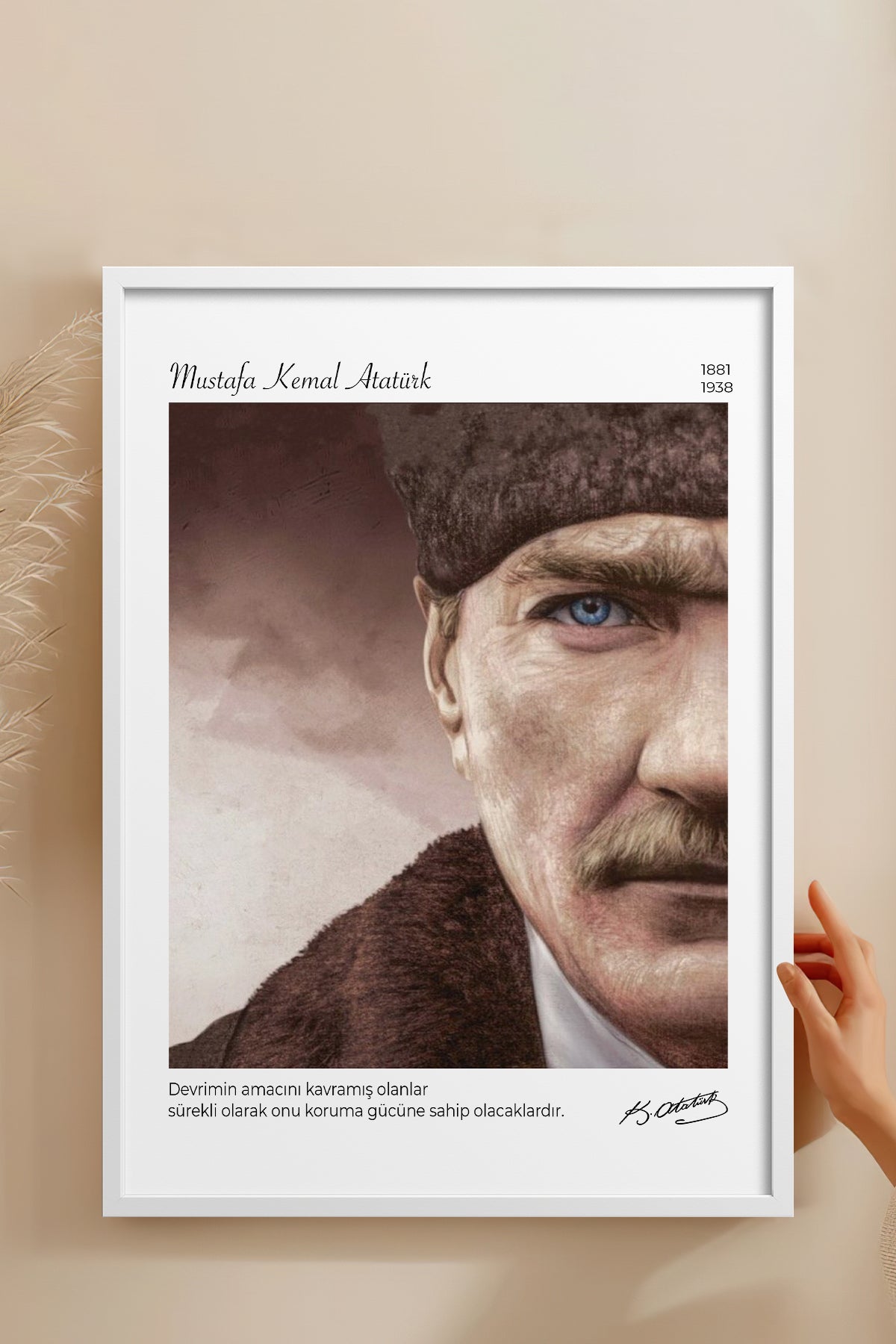 HOMEPACK Ahşap Çerçeveli Tablo Çerçeveli Poster Sanatsal Modern Duvar Dekoru ATA-13