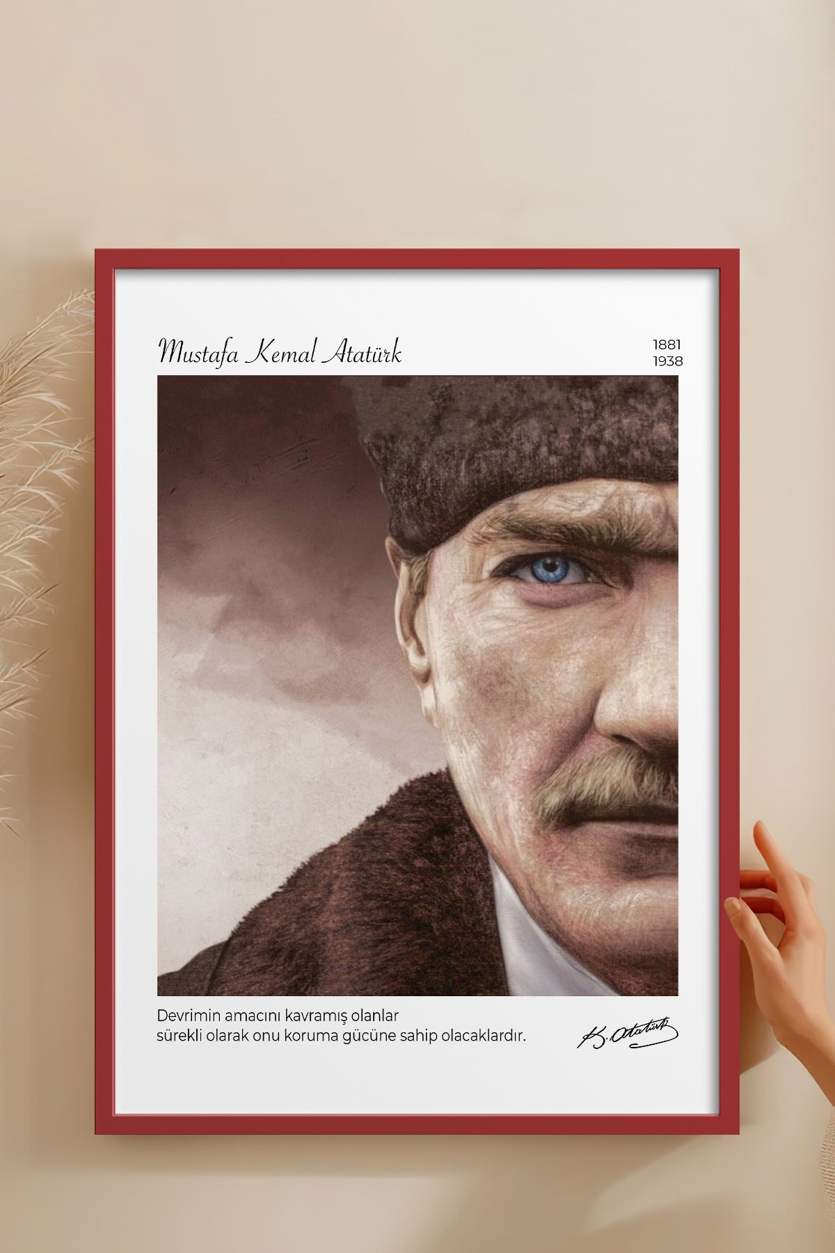 HOMEPACK Ahşap Çerçeveli Tablo Çerçeveli Poster Sanatsal Modern Duvar Dekoru ATA-13