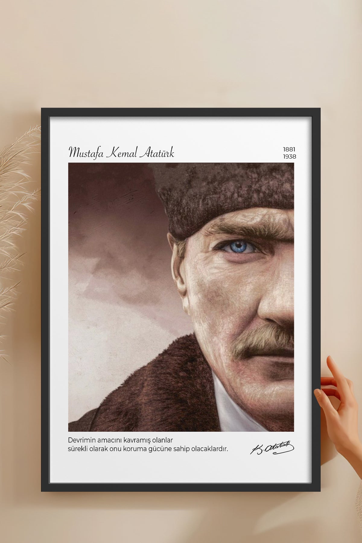 HOMEPACK Ahşap Çerçeveli Tablo Çerçeveli Poster Sanatsal Modern Duvar Dekoru ATA-13
