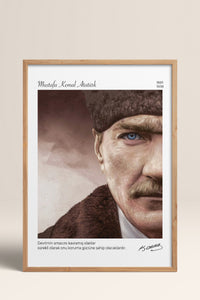 HOMEPACK Ahşap Çerçeveli Tablo Çerçeveli Poster Sanatsal Modern Duvar Dekoru ATA-13