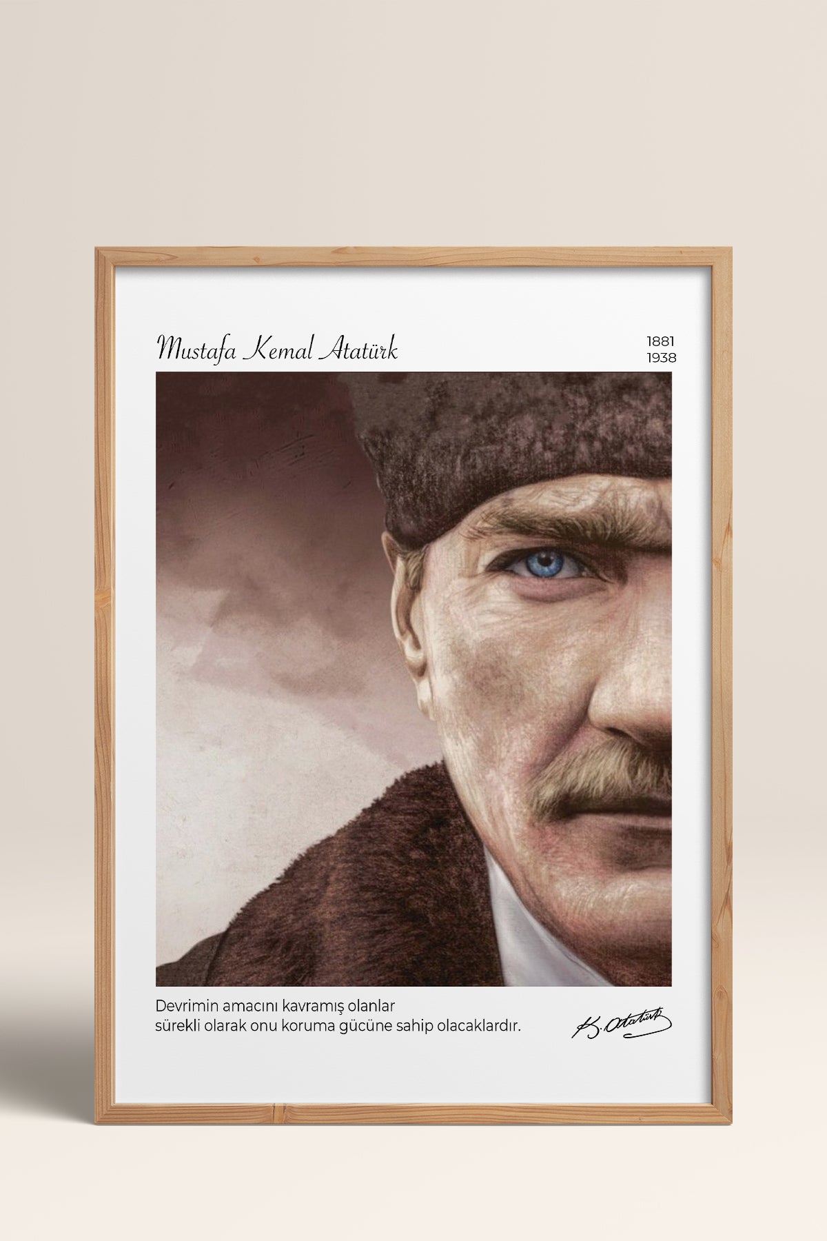 HOMEPACK Ahşap Çerçeveli Tablo Çerçeveli Poster Sanatsal Modern Duvar Dekoru ATA-13