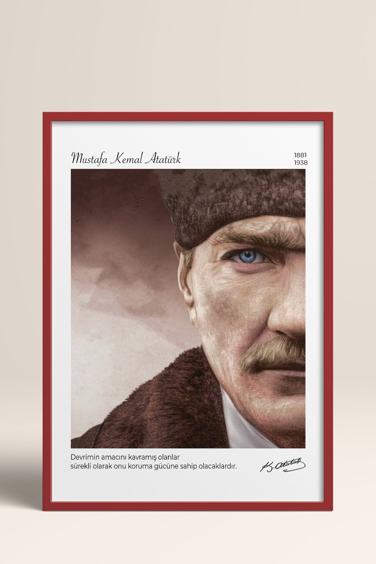 HOMEPACK Ahşap Çerçeveli Tablo Çerçeveli Poster Sanatsal Modern Duvar Dekoru ATA-13