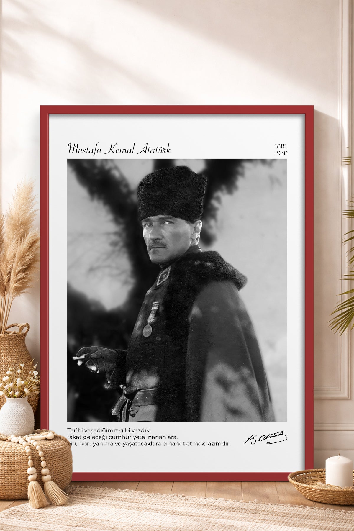 HOMEPACK Ahşap Çerçeveli Tablo Çerçeveli Poster Sanatsal Modern Duvar Dekoru ATA-14