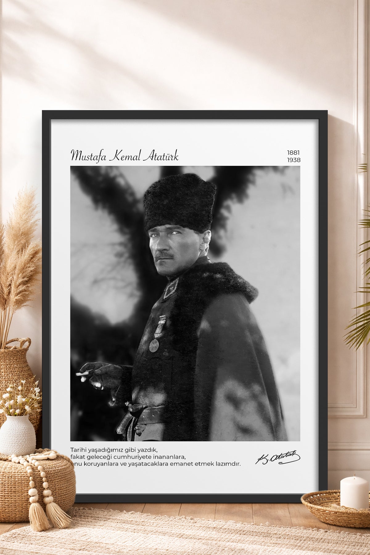HOMEPACK Ahşap Çerçeveli Tablo Çerçeveli Poster Sanatsal Modern Duvar Dekoru ATA-14