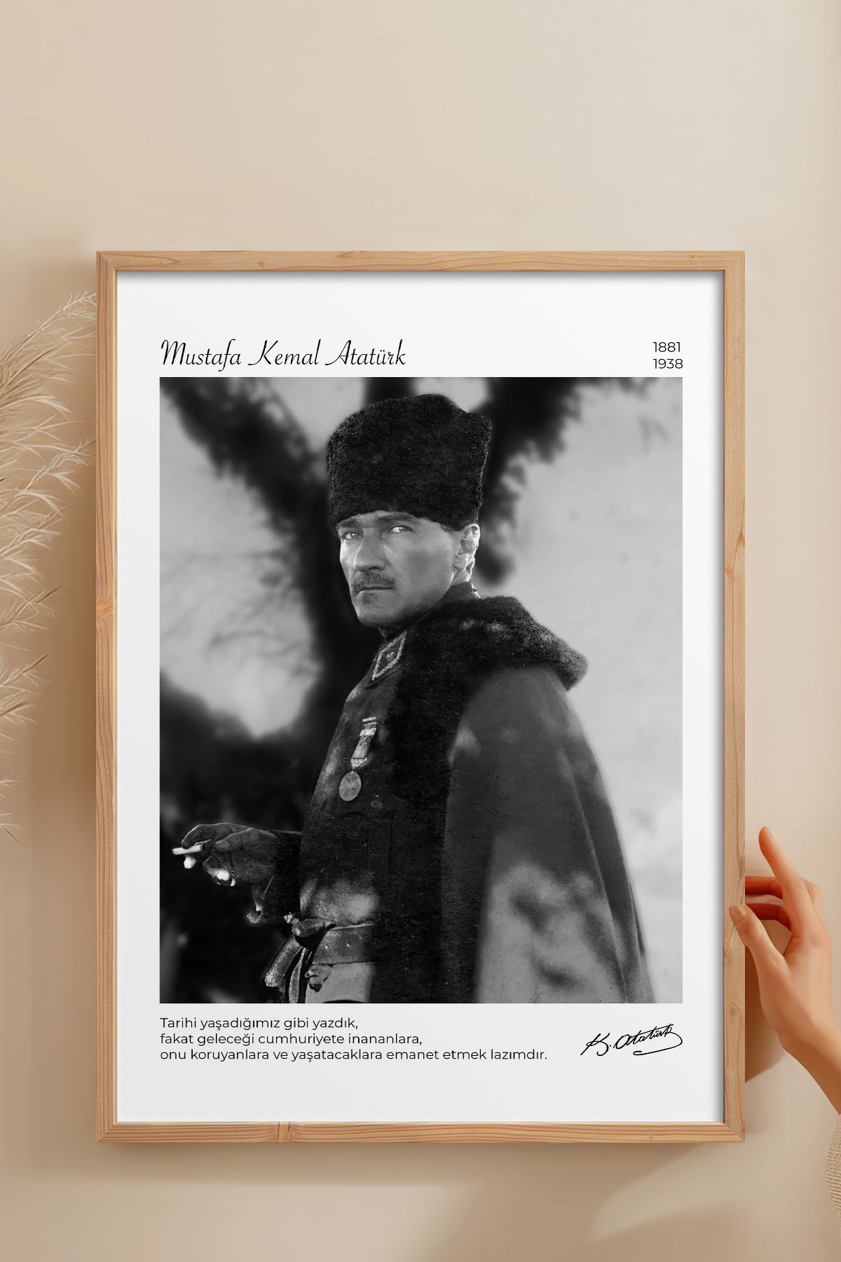 HOMEPACK Ahşap Çerçeveli Tablo Çerçeveli Poster Sanatsal Modern Duvar Dekoru ATA-14