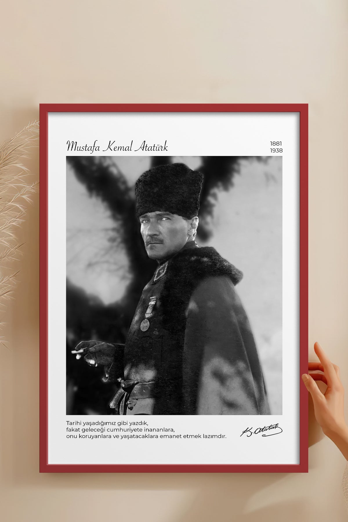 HOMEPACK Ahşap Çerçeveli Tablo Çerçeveli Poster Sanatsal Modern Duvar Dekoru ATA-14