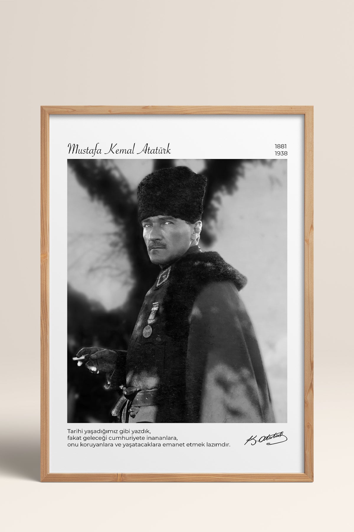 HOMEPACK Ahşap Çerçeveli Tablo Çerçeveli Poster Sanatsal Modern Duvar Dekoru ATA-14