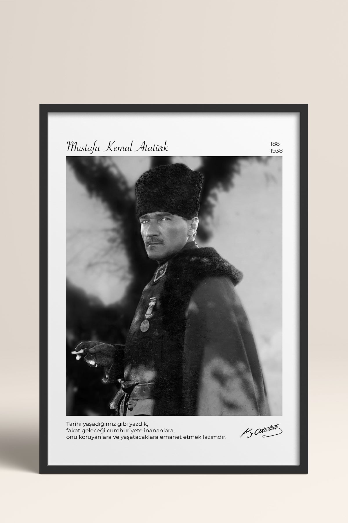 HOMEPACK Ahşap Çerçeveli Tablo Çerçeveli Poster Sanatsal Modern Duvar Dekoru ATA-14