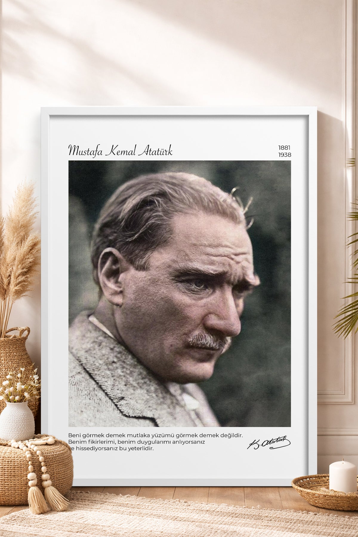 HOMEPACK Ahşap Çerçeveli Tablo Çerçeveli Poster Sanatsal Modern Duvar Dekoru ATA-15