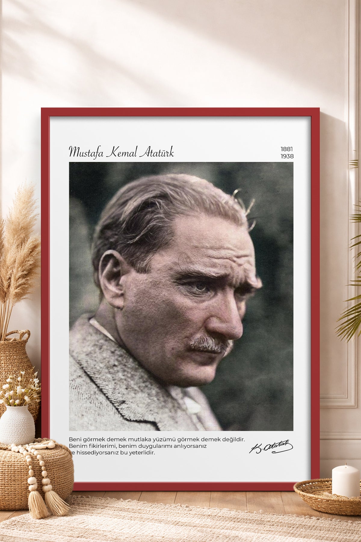 HOMEPACK Ahşap Çerçeveli Tablo Çerçeveli Poster Sanatsal Modern Duvar Dekoru ATA-15