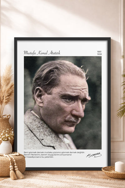 HOMEPACK Ahşap Çerçeveli Tablo Çerçeveli Poster Sanatsal Modern Duvar Dekoru ATA-15