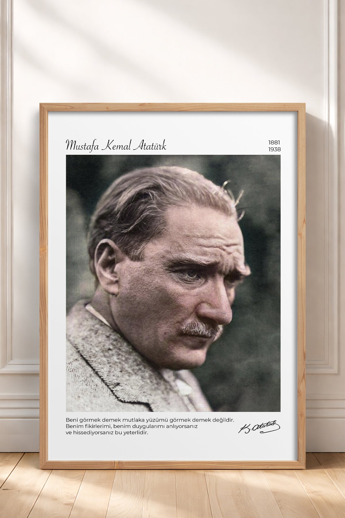 HOMEPACK Ahşap Çerçeveli Tablo Çerçeveli Poster Sanatsal Modern Duvar Dekoru ATA-15