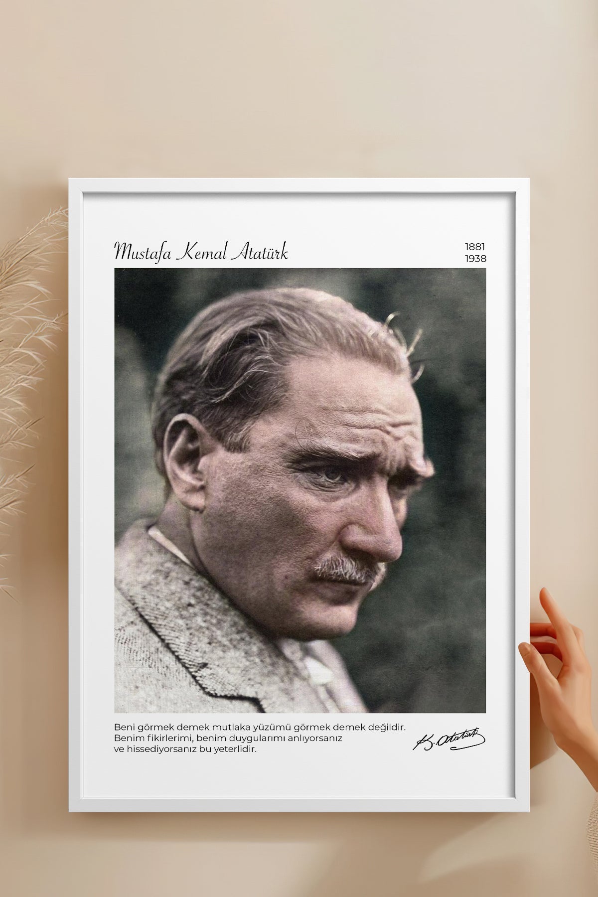 HOMEPACK Ahşap Çerçeveli Tablo Çerçeveli Poster Sanatsal Modern Duvar Dekoru ATA-15