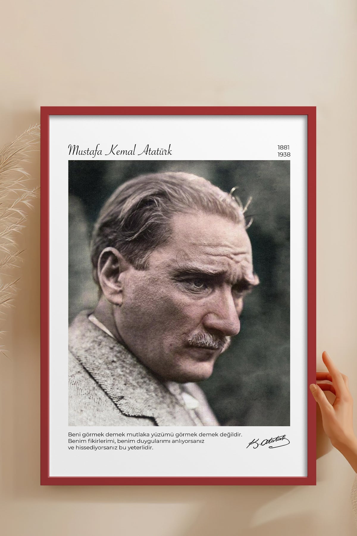 HOMEPACK Ahşap Çerçeveli Tablo Çerçeveli Poster Sanatsal Modern Duvar Dekoru ATA-15