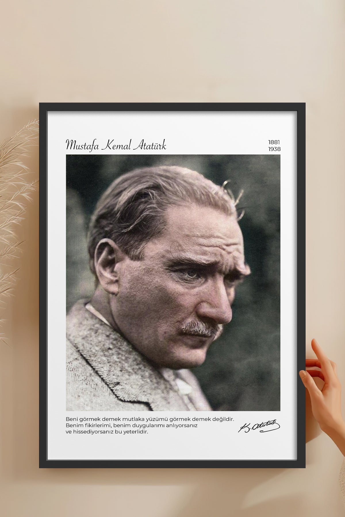 HOMEPACK Ahşap Çerçeveli Tablo Çerçeveli Poster Sanatsal Modern Duvar Dekoru ATA-15
