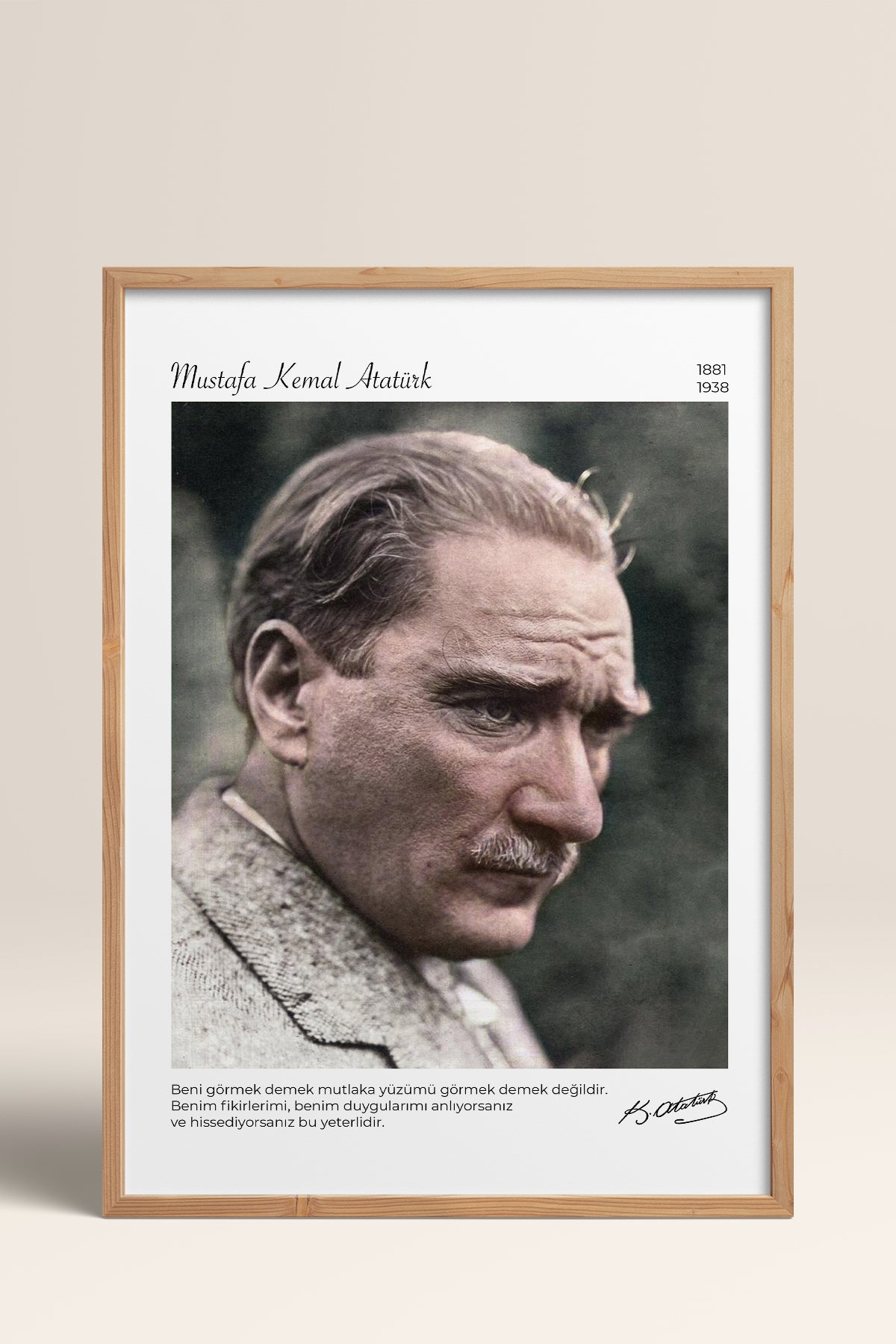 HOMEPACK Ahşap Çerçeveli Tablo Çerçeveli Poster Sanatsal Modern Duvar Dekoru ATA-15