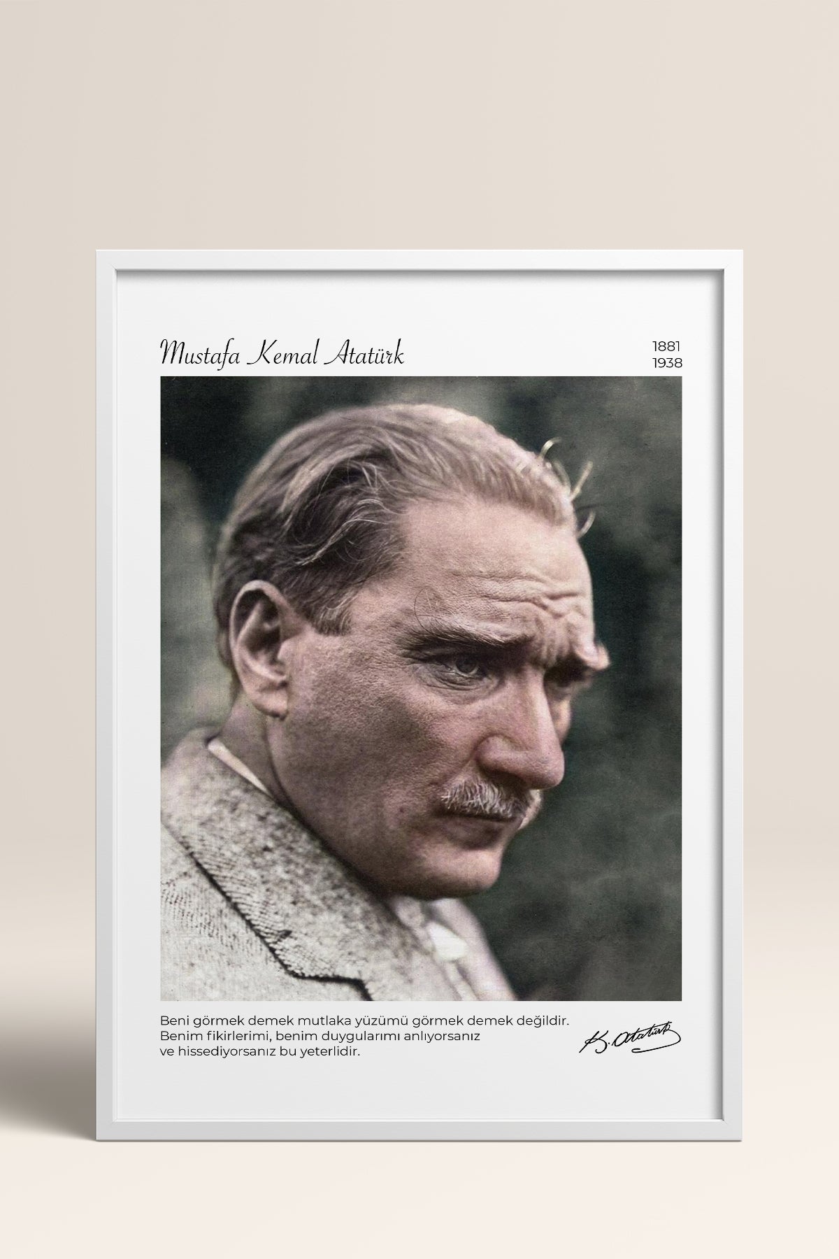 HOMEPACK Ahşap Çerçeveli Tablo Çerçeveli Poster Sanatsal Modern Duvar Dekoru ATA-15