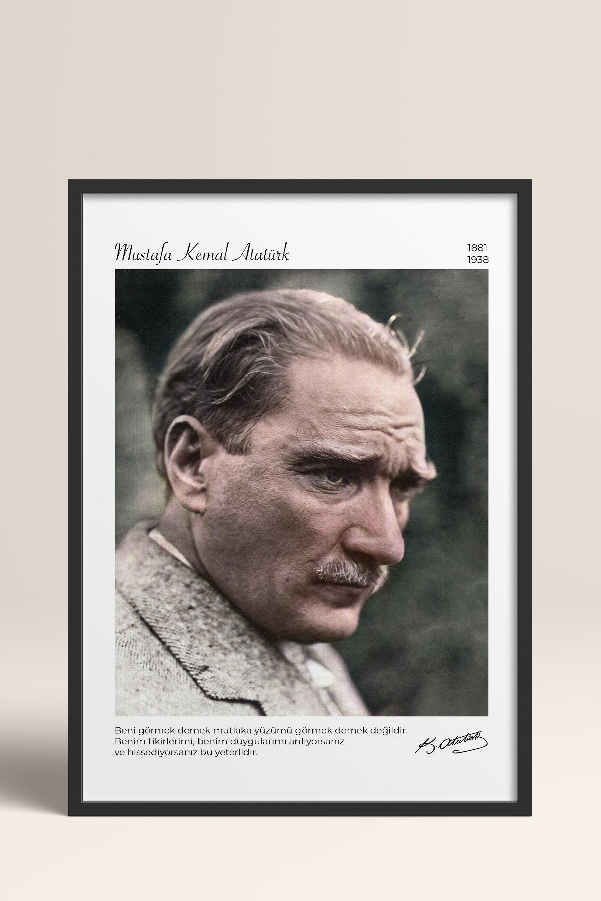 HOMEPACK Ahşap Çerçeveli Tablo Çerçeveli Poster Sanatsal Modern Duvar Dekoru ATA-15