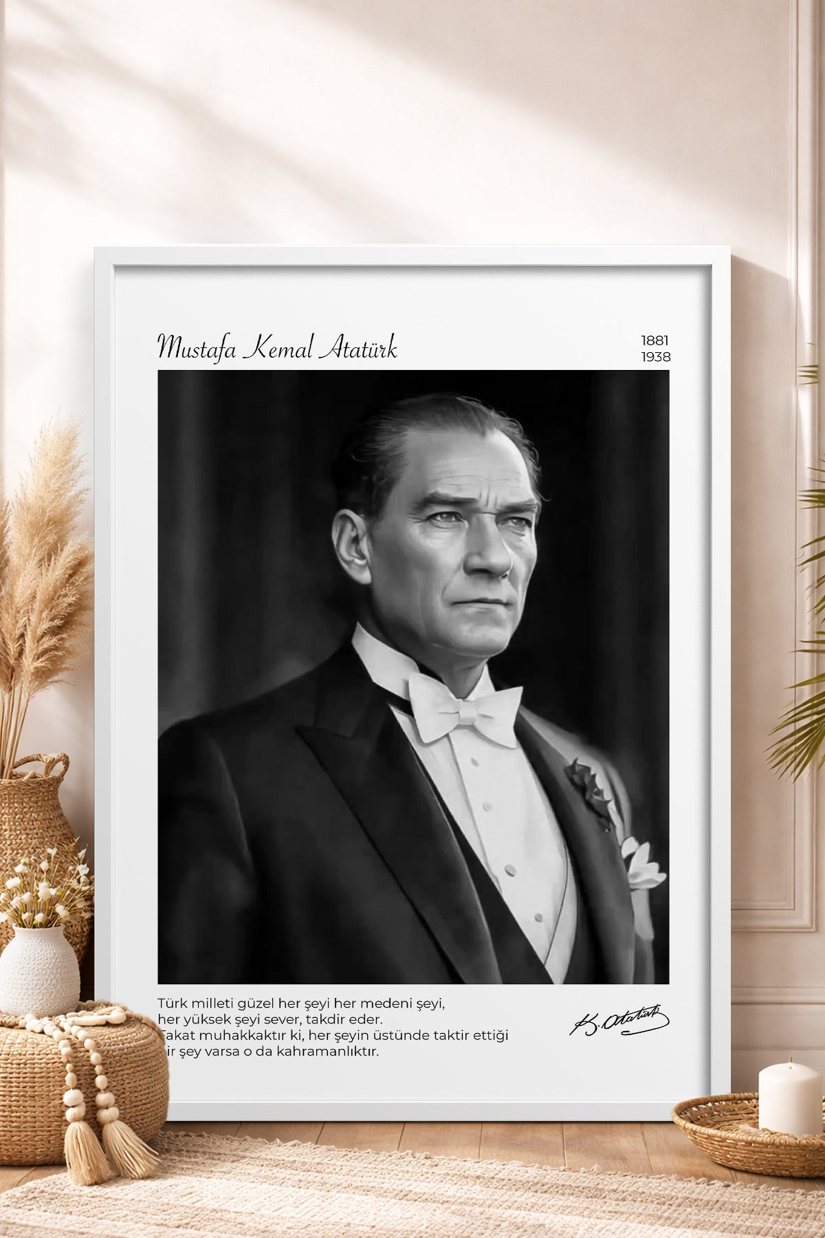 HOMEPACK Ahşap Çerçeveli Tablo Çerçeveli Poster Sanatsal Modern Duvar Dekoru ATA-16