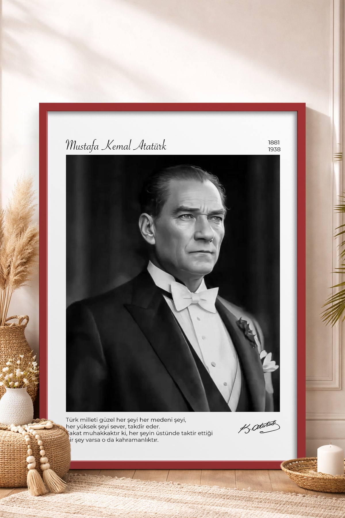 HOMEPACK Ahşap Çerçeveli Tablo Çerçeveli Poster Sanatsal Modern Duvar Dekoru ATA-16