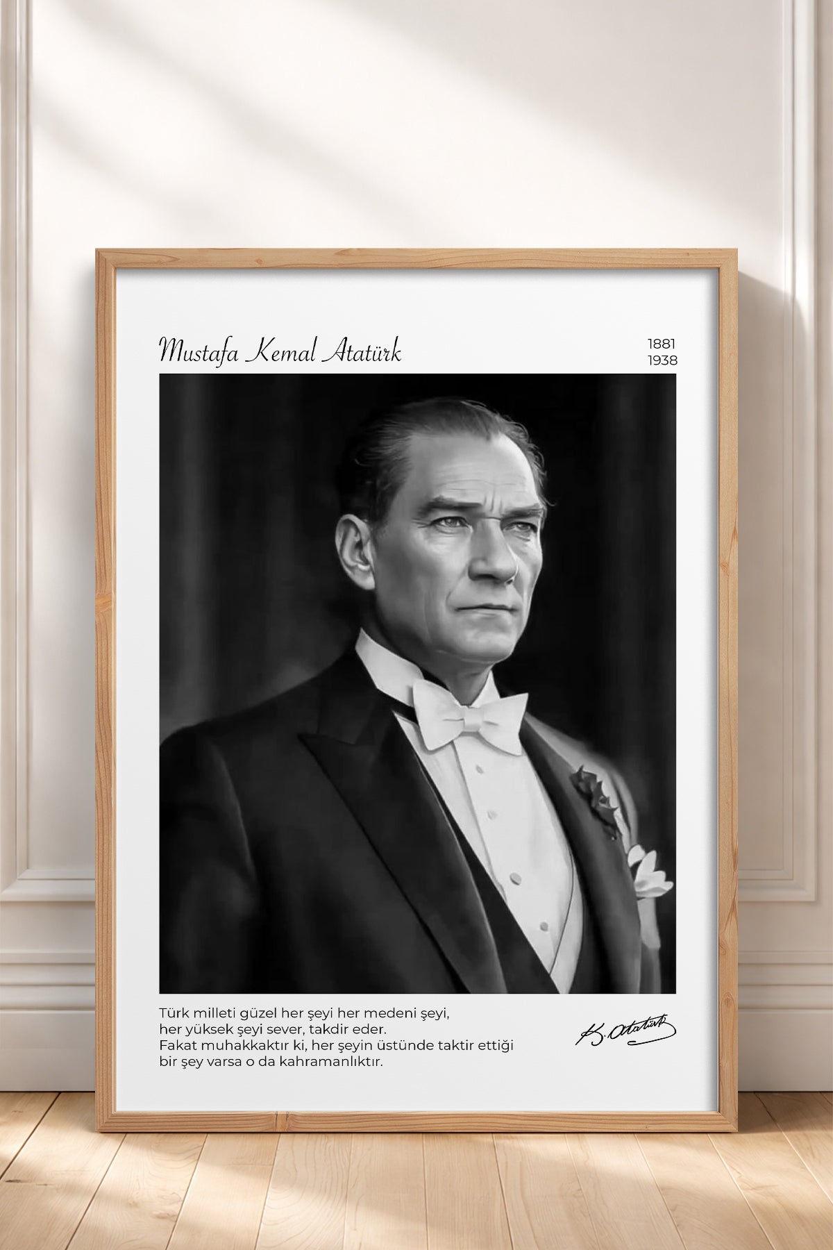 HOMEPACK Ahşap Çerçeveli Tablo Çerçeveli Poster Sanatsal Modern Duvar Dekoru ATA-16