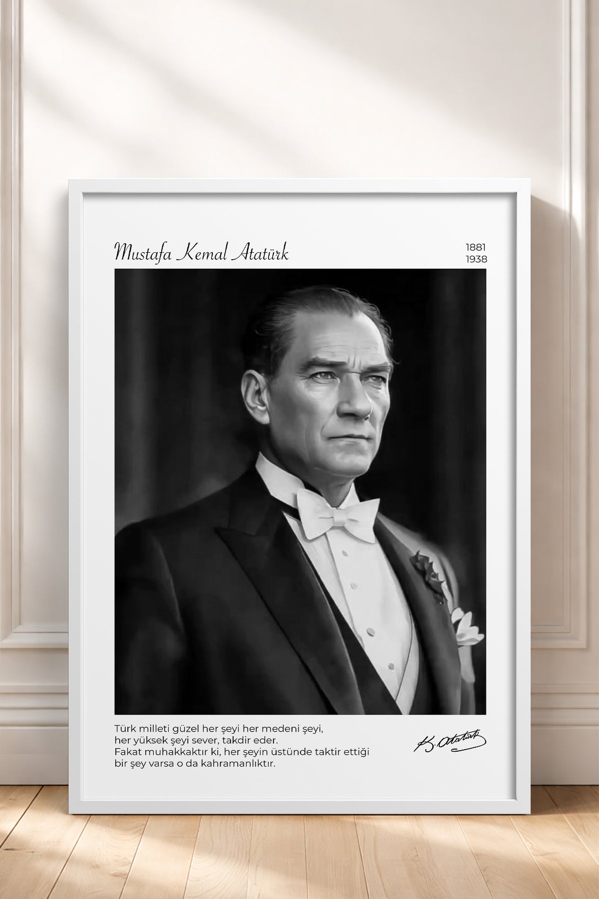 HOMEPACK Ahşap Çerçeveli Tablo Çerçeveli Poster Sanatsal Modern Duvar Dekoru ATA-16