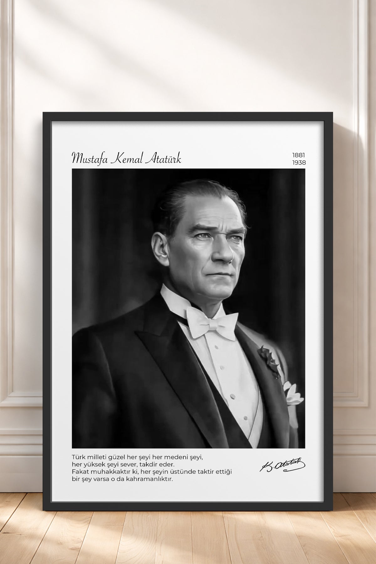 HOMEPACK Ahşap Çerçeveli Tablo Çerçeveli Poster Sanatsal Modern Duvar Dekoru ATA-16