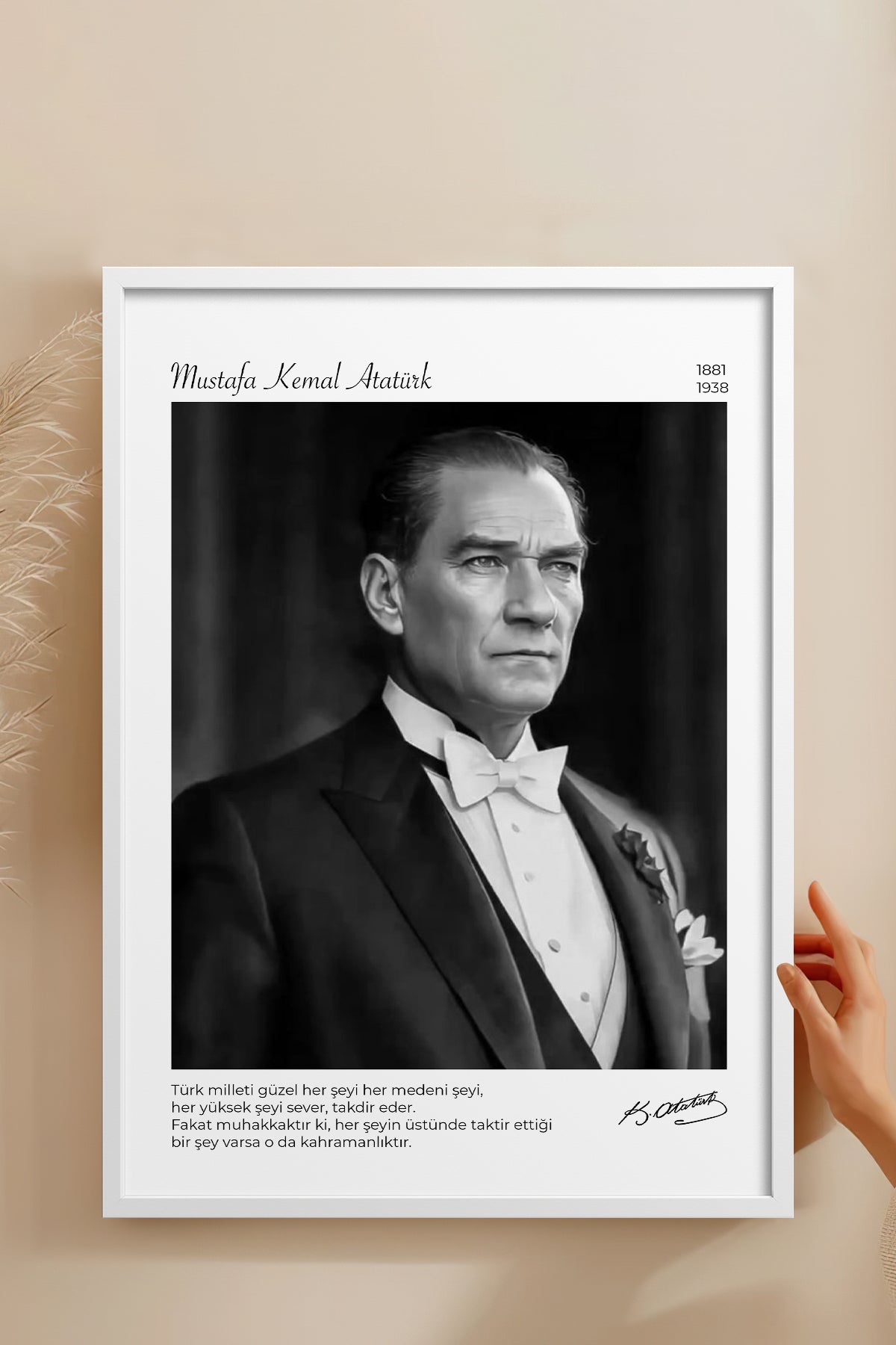 HOMEPACK Ahşap Çerçeveli Tablo Çerçeveli Poster Sanatsal Modern Duvar Dekoru ATA-16