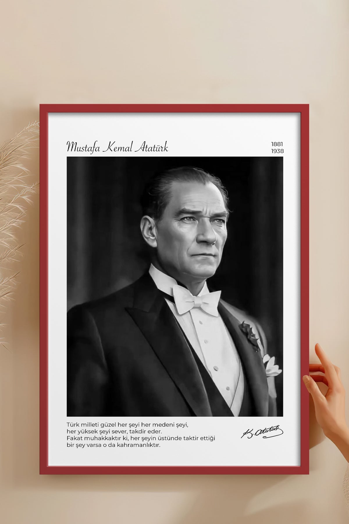 HOMEPACK Ahşap Çerçeveli Tablo Çerçeveli Poster Sanatsal Modern Duvar Dekoru ATA-16