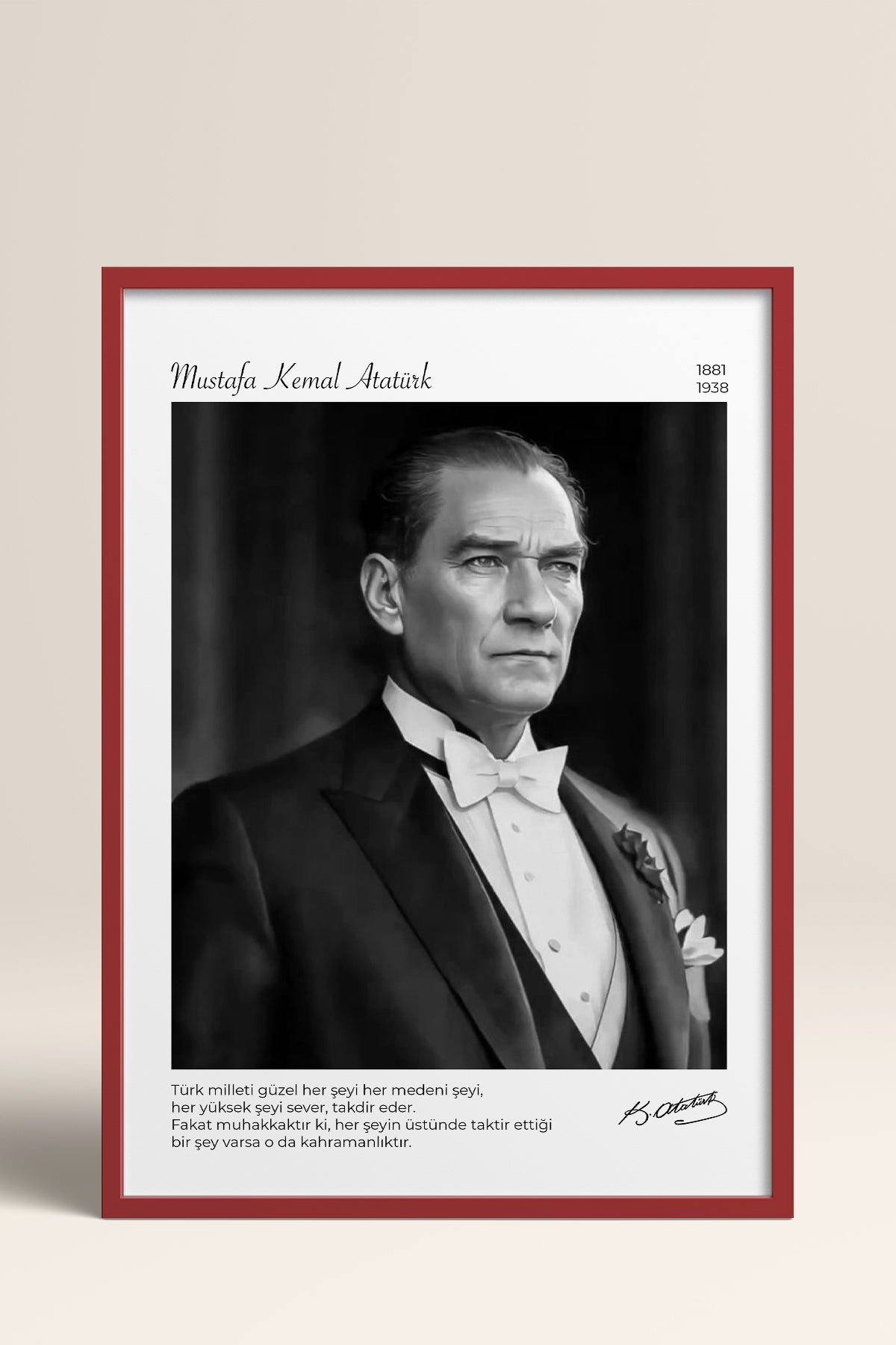 HOMEPACK Ahşap Çerçeveli Tablo Çerçeveli Poster Sanatsal Modern Duvar Dekoru ATA-16