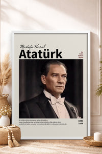 HOMEPACK Ahşap Çerçeveli Tablo Çerçeveli Poster Sanatsal Modern Duvar Dekoru ATA-17