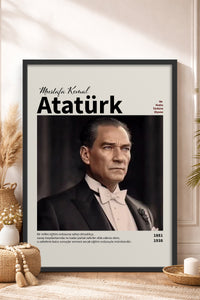 HOMEPACK Ahşap Çerçeveli Tablo Çerçeveli Poster Sanatsal Modern Duvar Dekoru ATA-17