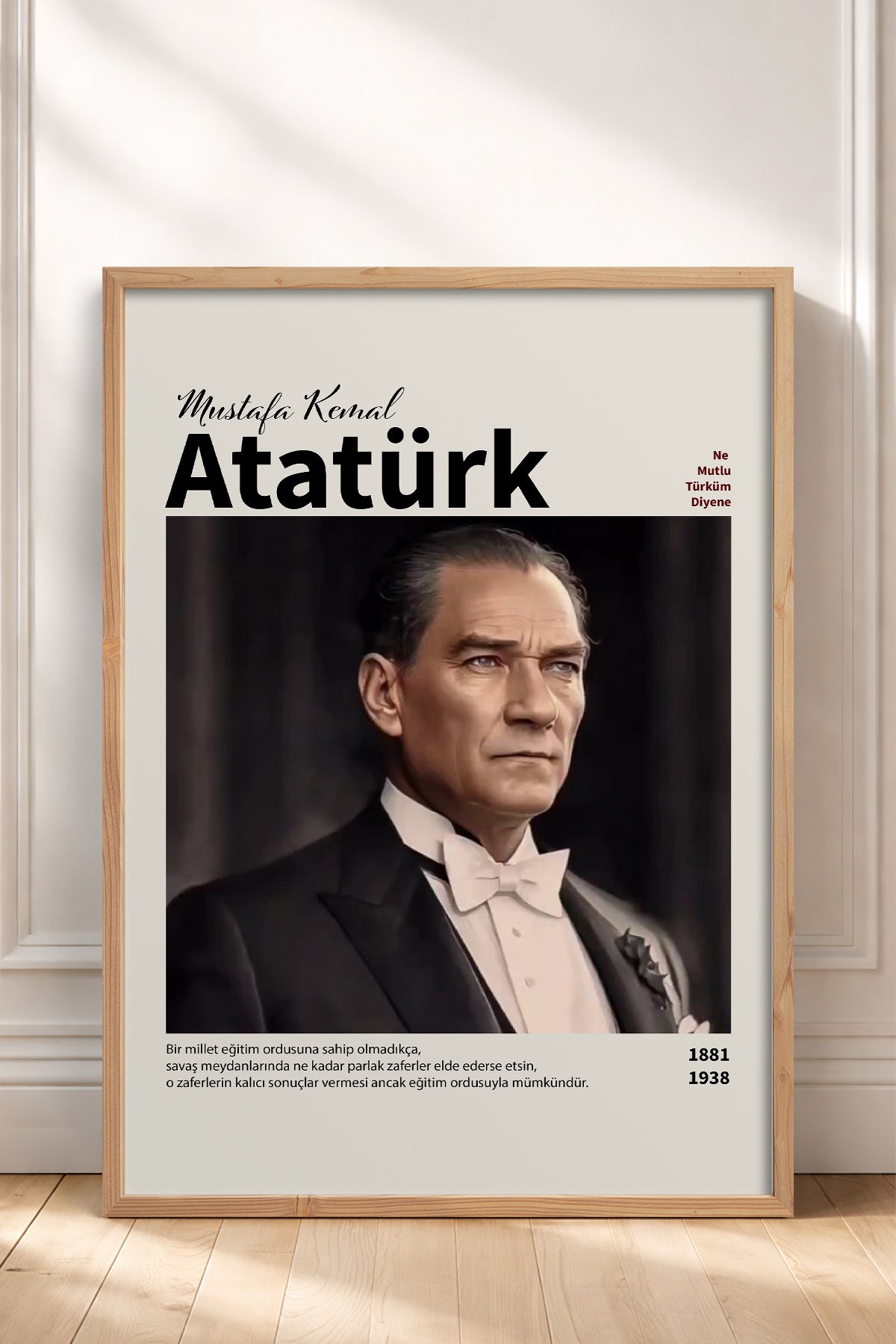 HOMEPACK Ahşap Çerçeveli Tablo Çerçeveli Poster Sanatsal Modern Duvar Dekoru ATA-17