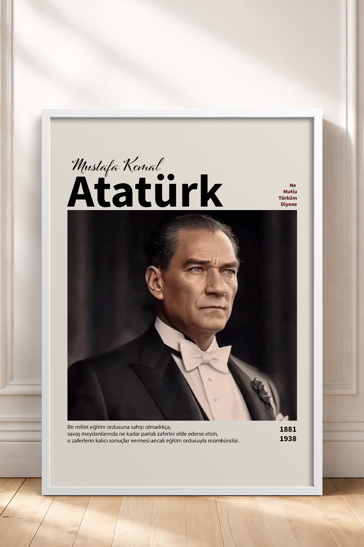 HOMEPACK Ahşap Çerçeveli Tablo Çerçeveli Poster Sanatsal Modern Duvar Dekoru ATA-17