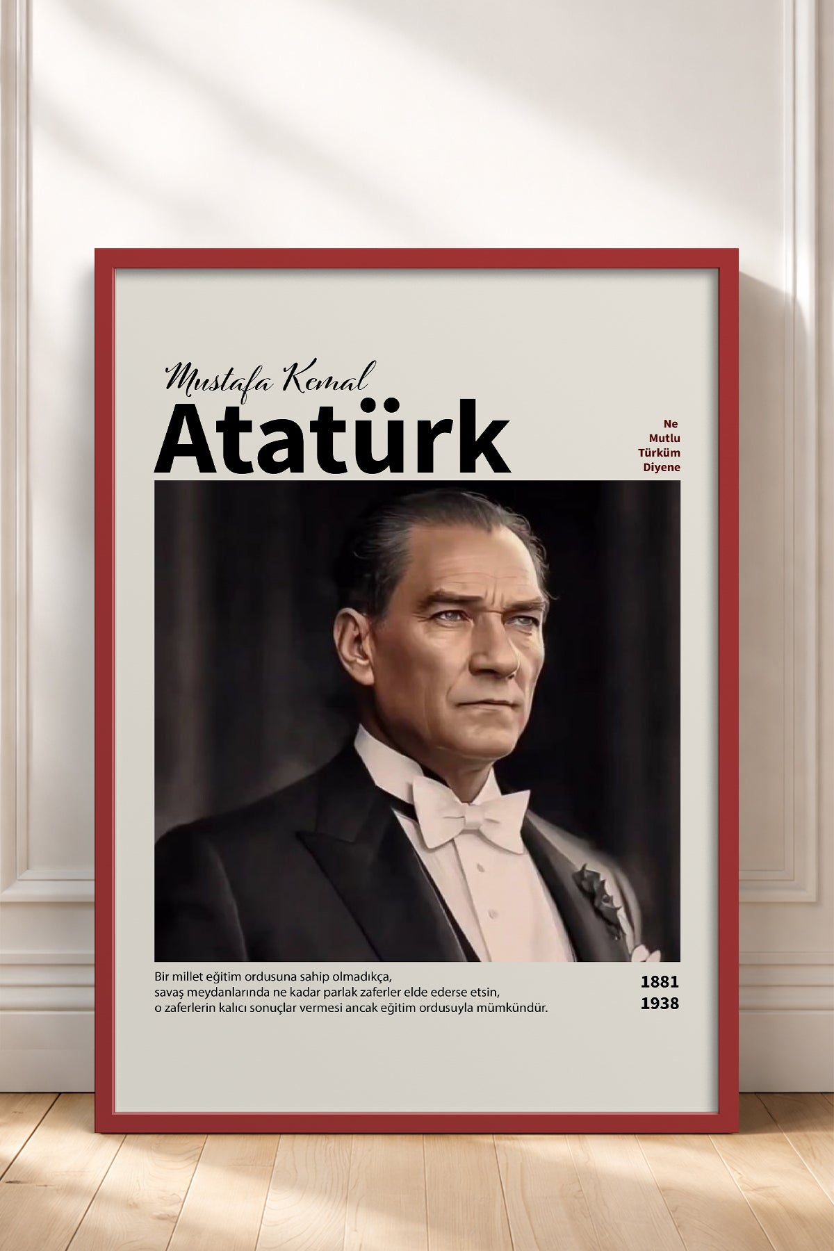 HOMEPACK Ahşap Çerçeveli Tablo Çerçeveli Poster Sanatsal Modern Duvar Dekoru ATA-17