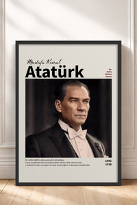 HOMEPACK Ahşap Çerçeveli Tablo Çerçeveli Poster Sanatsal Modern Duvar Dekoru ATA-17