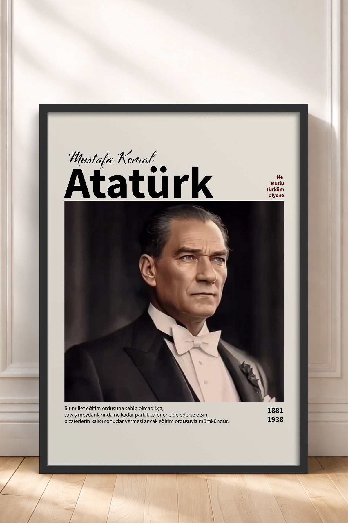 HOMEPACK Ahşap Çerçeveli Tablo Çerçeveli Poster Sanatsal Modern Duvar Dekoru ATA-17