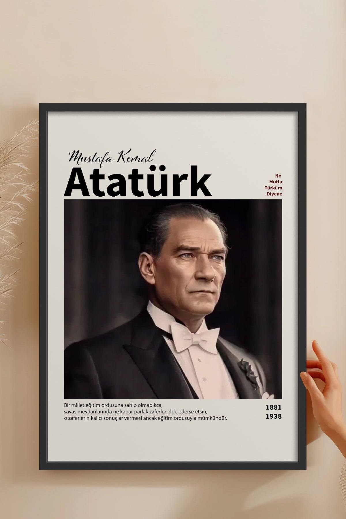 HOMEPACK Ahşap Çerçeveli Tablo Çerçeveli Poster Sanatsal Modern Duvar Dekoru ATA-17