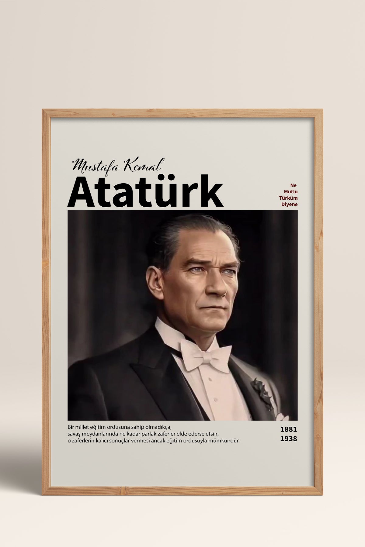 HOMEPACK Ahşap Çerçeveli Tablo Çerçeveli Poster Sanatsal Modern Duvar Dekoru ATA-17
