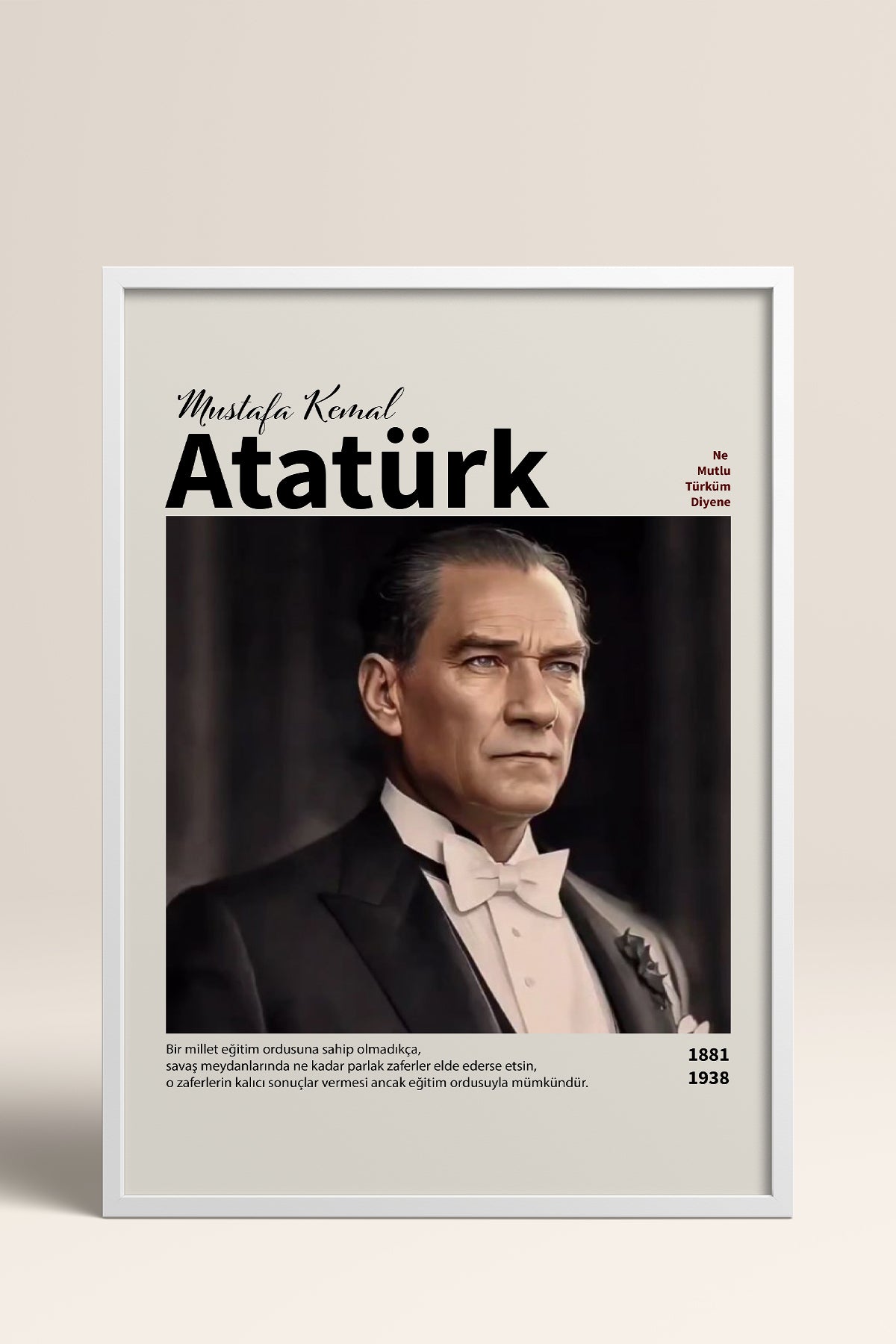 HOMEPACK Ahşap Çerçeveli Tablo Çerçeveli Poster Sanatsal Modern Duvar Dekoru ATA-17