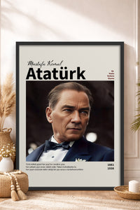 HOMEPACK Ahşap Çerçeveli Tablo Çerçeveli Poster Sanatsal Modern Duvar Dekoru ATA-18