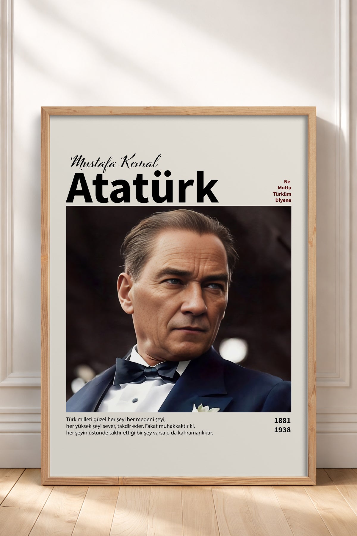 HOMEPACK Ahşap Çerçeveli Tablo Çerçeveli Poster Sanatsal Modern Duvar Dekoru ATA-18