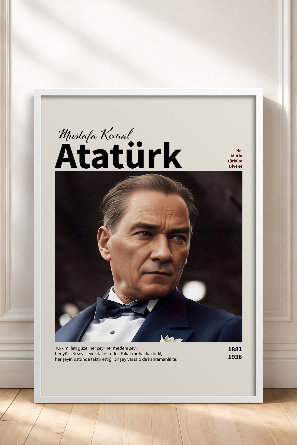 HOMEPACK Ahşap Çerçeveli Tablo Çerçeveli Poster Sanatsal Modern Duvar Dekoru ATA-18