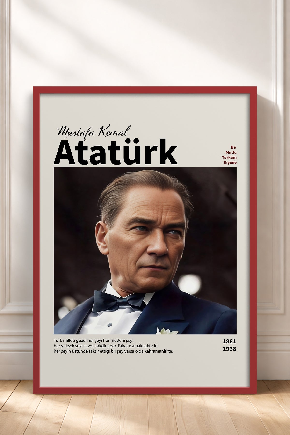 HOMEPACK Ahşap Çerçeveli Tablo Çerçeveli Poster Sanatsal Modern Duvar Dekoru ATA-18