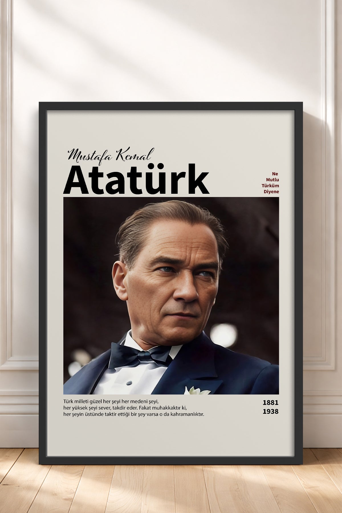 HOMEPACK Ahşap Çerçeveli Tablo Çerçeveli Poster Sanatsal Modern Duvar Dekoru ATA-18