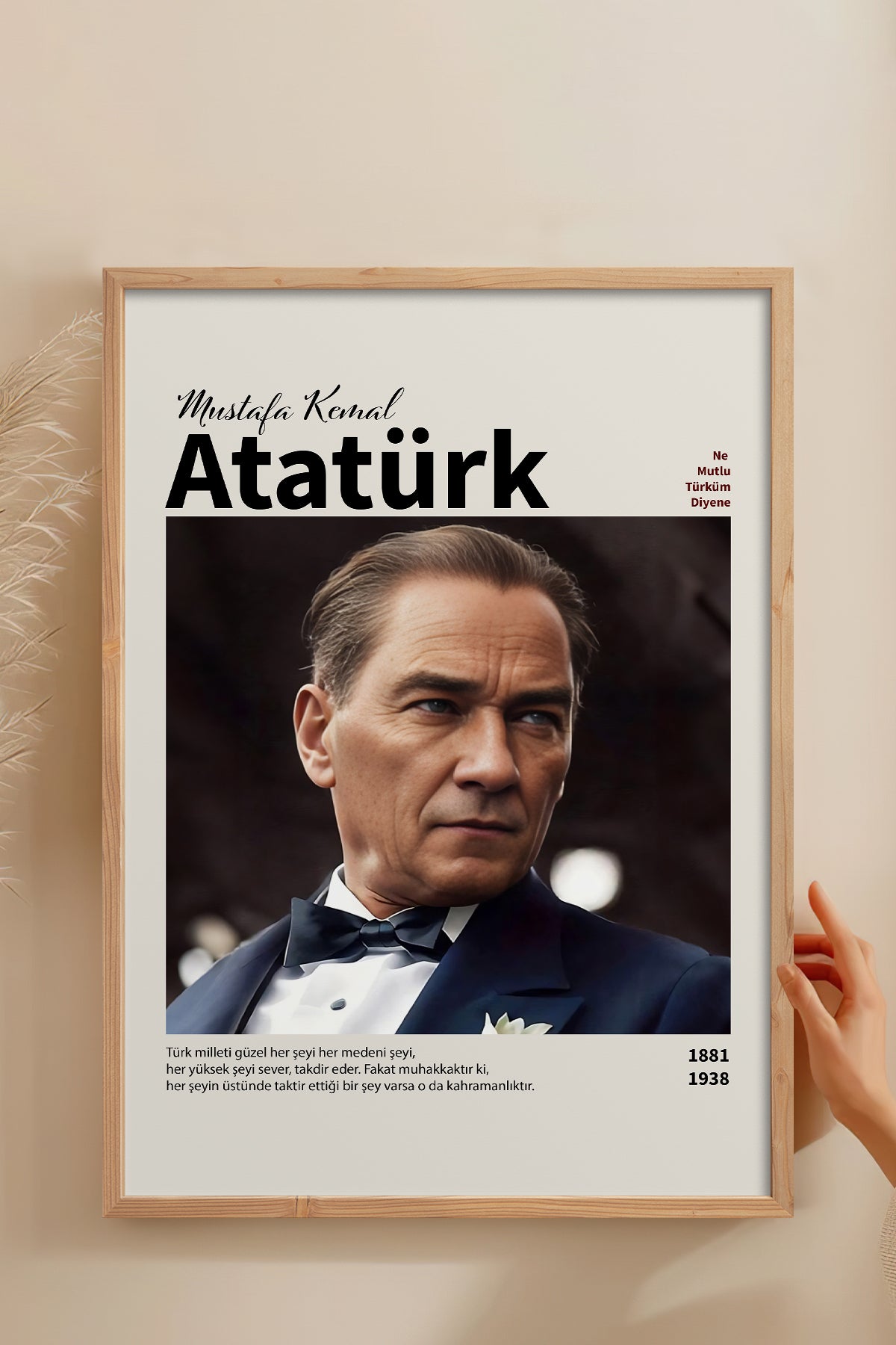 HOMEPACK Ahşap Çerçeveli Tablo Çerçeveli Poster Sanatsal Modern Duvar Dekoru ATA-18